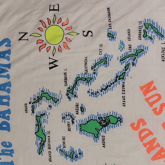 Vintage. Made in USA. Single-stitch. Bahamas Map Tee shirt. Size Large - Picture 4 of 16